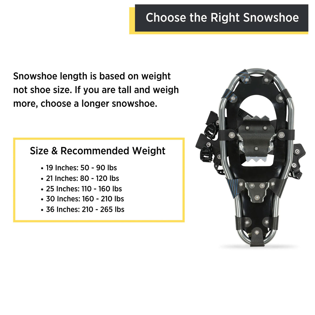 25 In Aluminum Snowshoes Kit with Poles & Carrying Tote Bag (Open Box) - VMInnovations