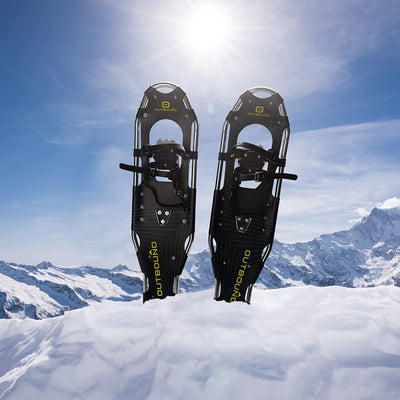 Outbound Lightweight 19 In Aluminum Snowshoes Kit with Poles & Carrying Tote Bag