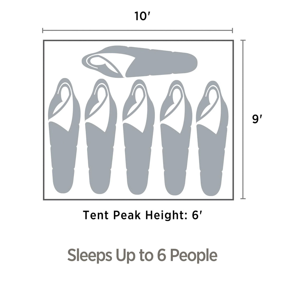 Outbound QuickCamp 6 Person Cabin Tent with Rainfly and Carry Bag (Open Box)