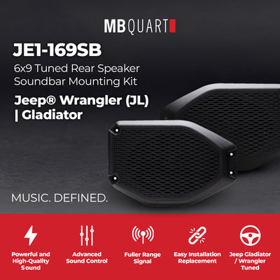 MB Quart 6x9" Rear Soundbar Mounting, Jeep Wrangler & Gladiator Tuned (Open Box) - VMInnovations