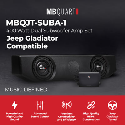 Jeep Gladiator Compatible 400 Watt Dual Subwoofer & Amp Set (Open Box)