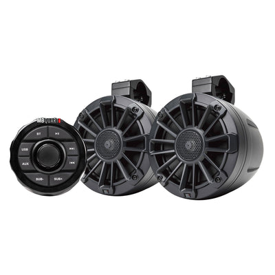 MB Quart UNI6.1R Rugged 160 Watt Universal UTV Tuned Audio Speaker System, Black