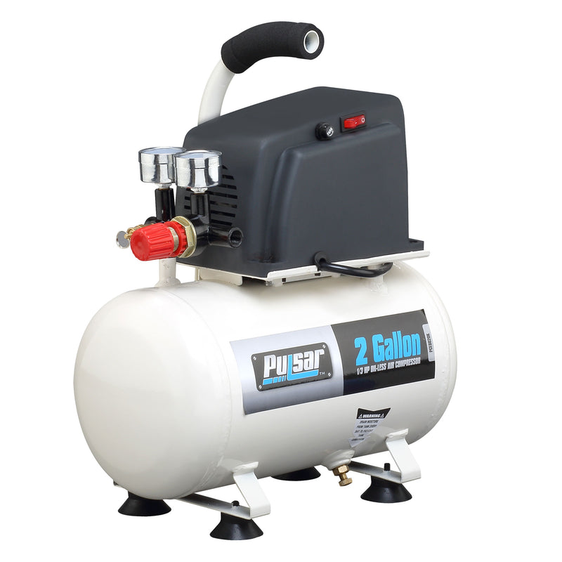 Pulsar Products 2 Gal Horizontal Air Compressor w/ Hose & Nozzle Kit (Open Box)