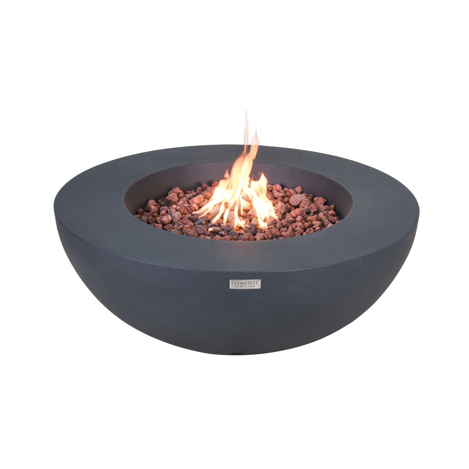Elementi Natural Gas Lunar Bowl Fire Pit w/Auto Ignition, Dark Grey (Open Box) - VMInnovations
