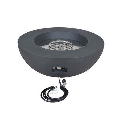 Elementi Natural Gas Lunar Bowl Fire Pit w/Auto Ignition, Dark Grey (Open Box) - VMInnovations