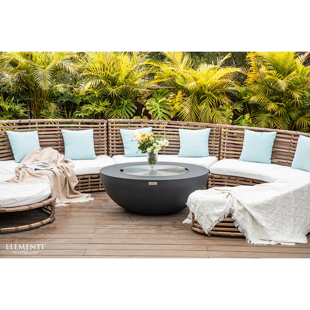 Elementi Liquified Petroleum Lunar Bowl Fire Pit w/ Auto Ignition & Clean Flame