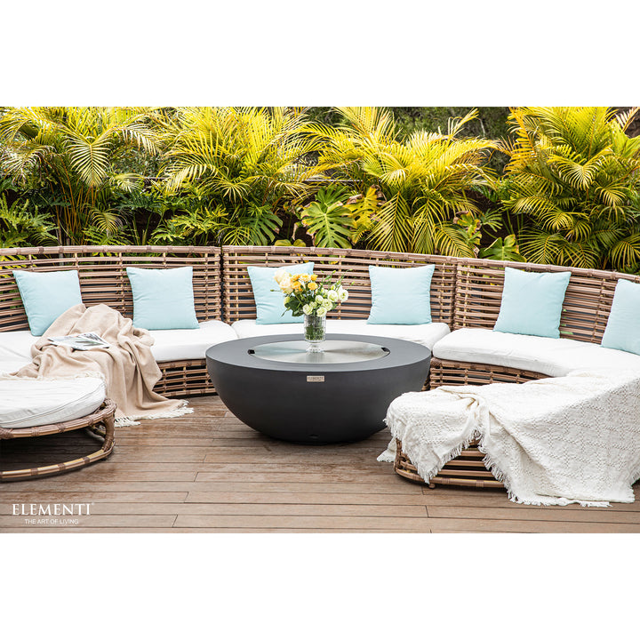 Elementi Liquified Petroleum Lunar Bowl Fire Pit w/ Auto Ignition & Clean Flame