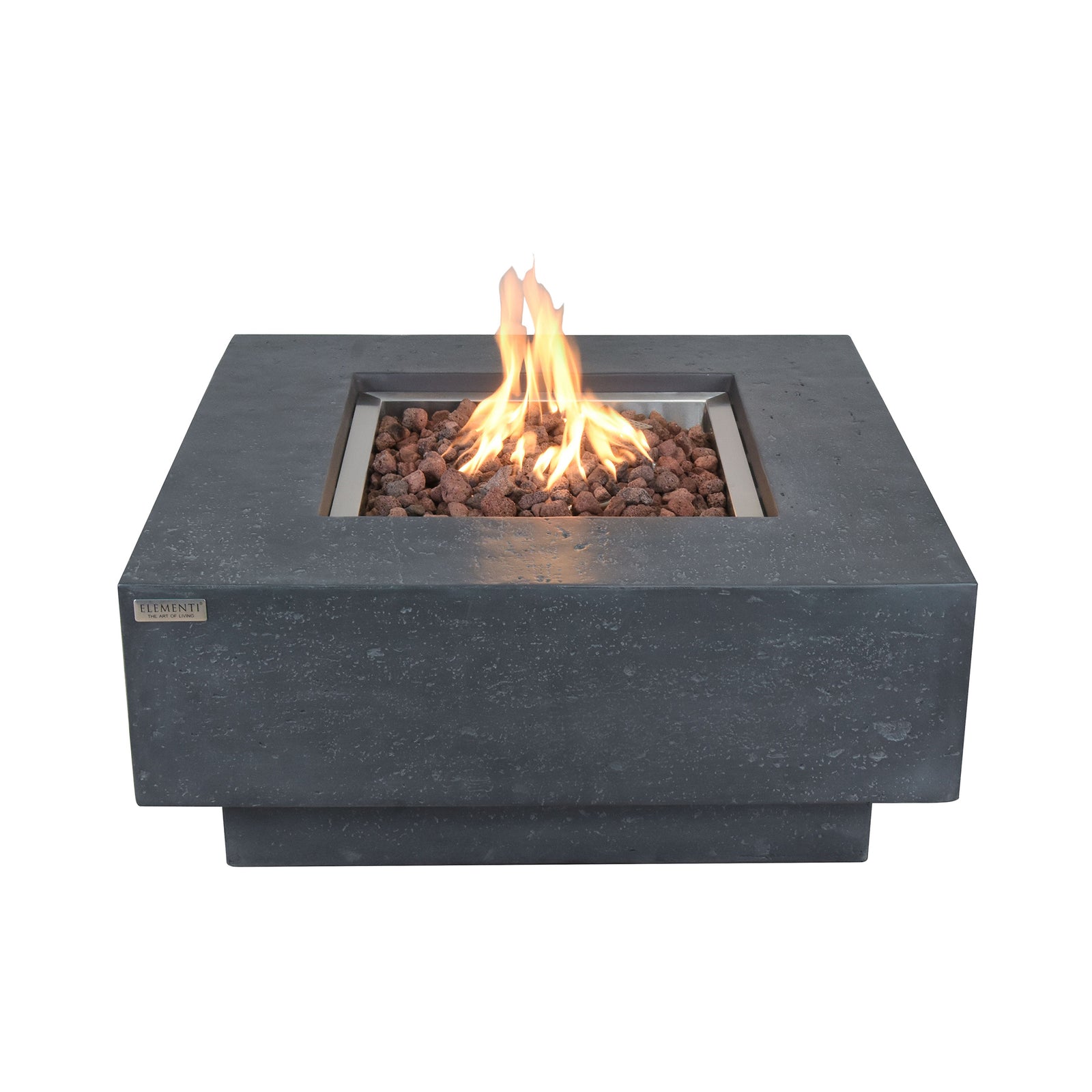 Elementi Manhattan 36" Concrete Outdoor 45,000 BTU Natural Gas Fire Pit Table - VMInnovations