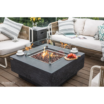 Elementi Manhattan 36" Concrete Outdoor 45,000 BTU Liquid Propane Fire Pit Table