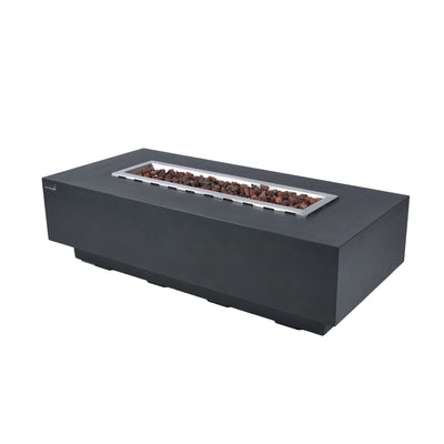 Elementi Granville 60" Concrete Outdoor 45,000 BTU Liquid Propane Fire Pit Table