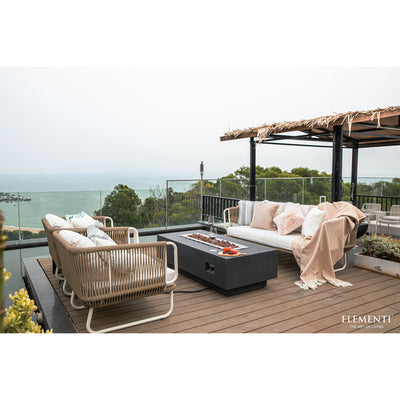 Elementi Granville 60" Concrete Outdoor 45,000 BTU Liquid Propane Fire Pit Table