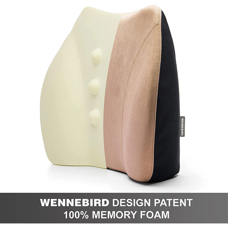 WENNEBIRD Model Q Lumbar Memory Foam Support Pillow to Improve Posture(Open Box)