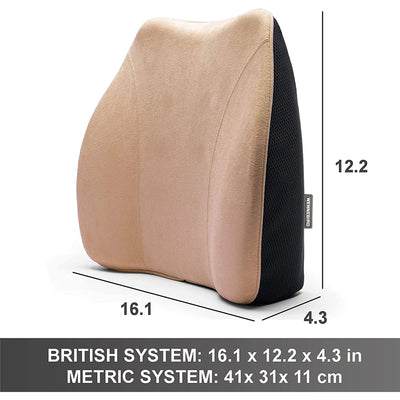 WENNEBIRD Model Q Lumbar Memory Foam Support Pillow to Improve Posture(Open Box) - VMInnovations