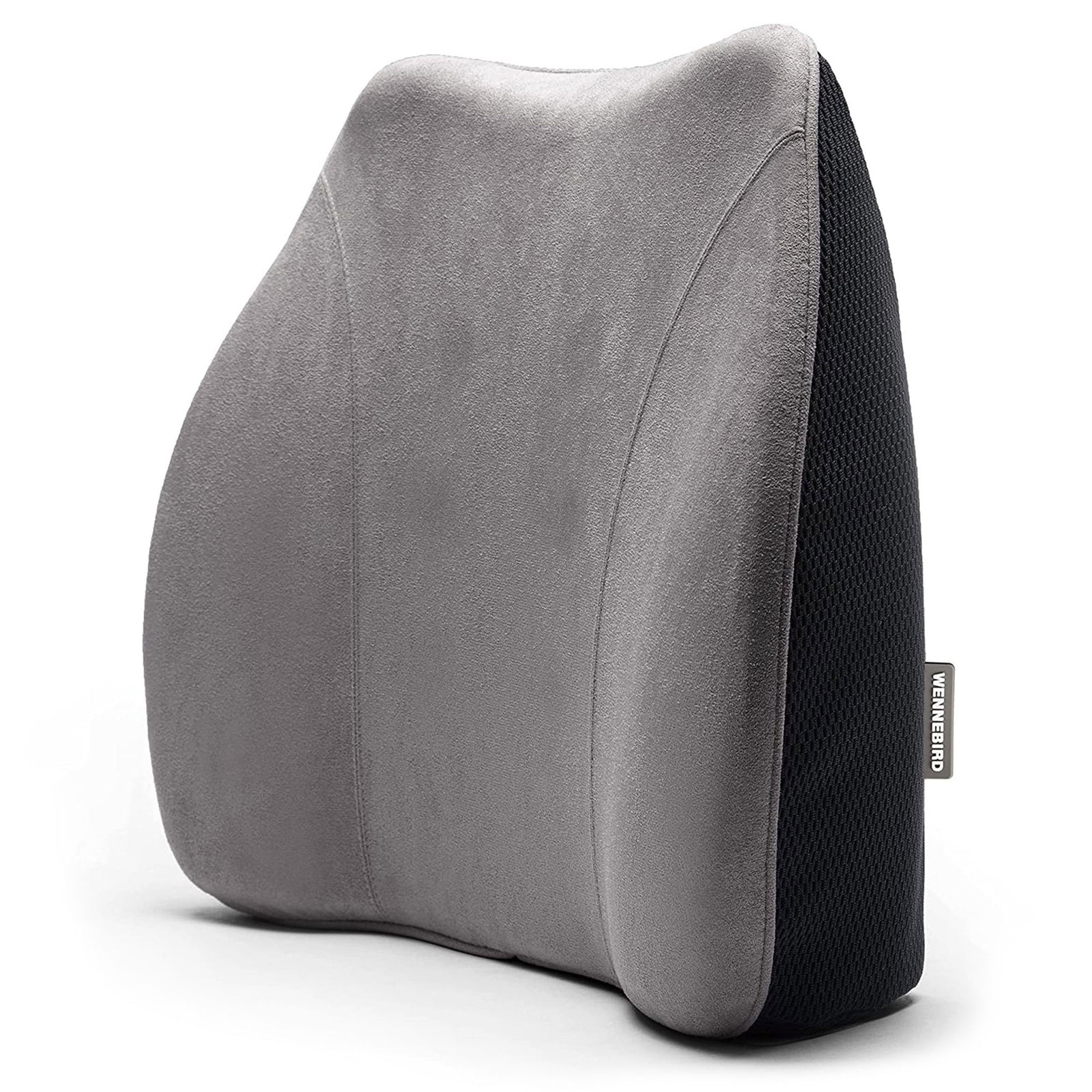 WENNEBIRD Model Q Lumbar Memory Foam Support Pillow to Improve Posture, Grey - VMInnovations