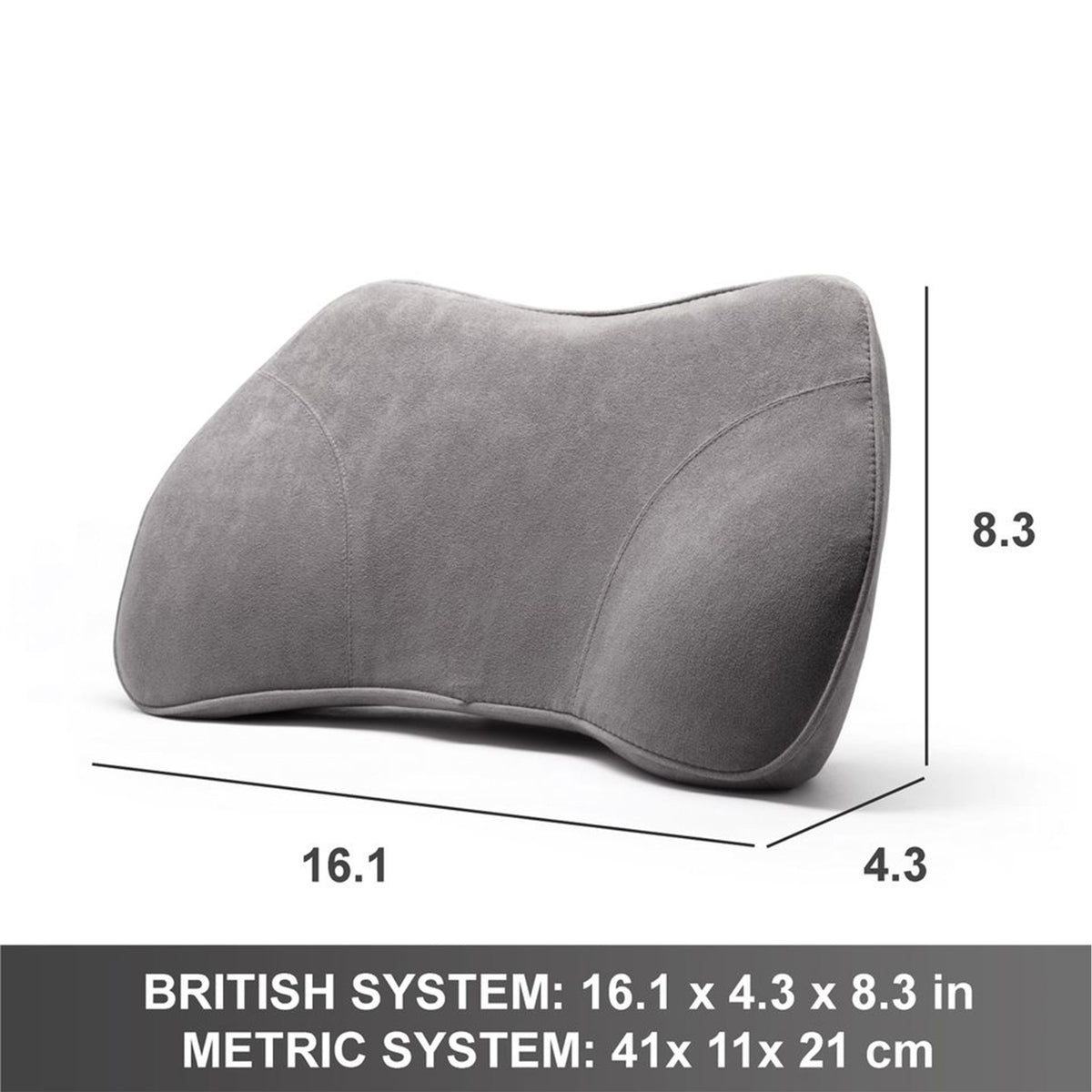 WENNEBIRD Lumbar Memory Foam Support Pillow to Improve Posture, Grey (Used) - VMInnovations