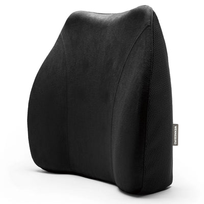 WENNEBIRD Model Q Lumbar Memory Foam Support Pillow to Improve Posture, Black - VMInnovations