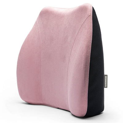 Model Q Lumbar Memory Foam Support Pillow to Improve Posture, Pink (Open Box)