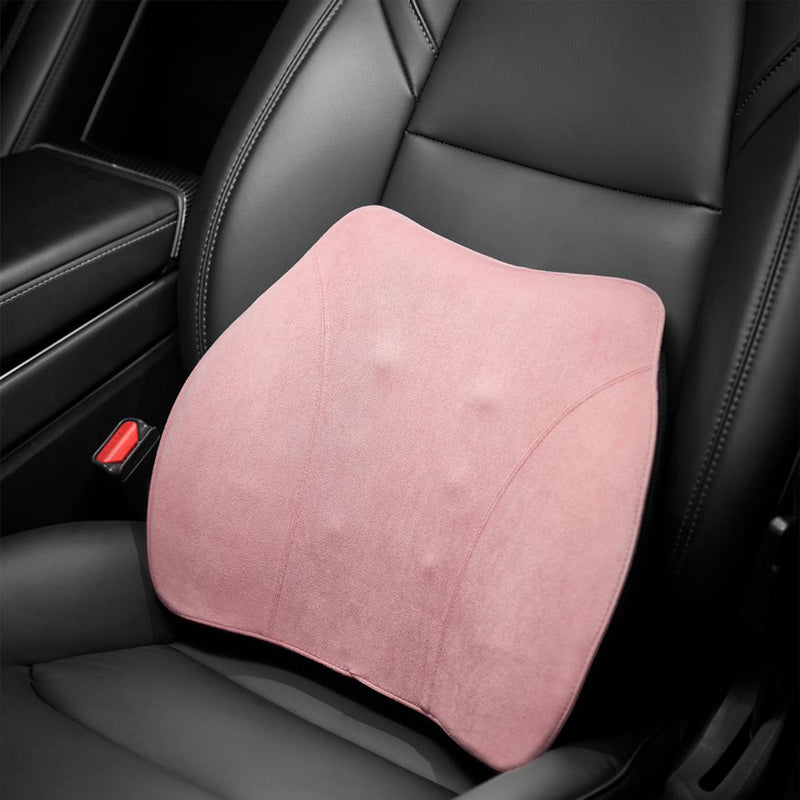 WENNEBIRD Model Q Lumbar Memory Foam Support Pillow to Improve Posture, Pink