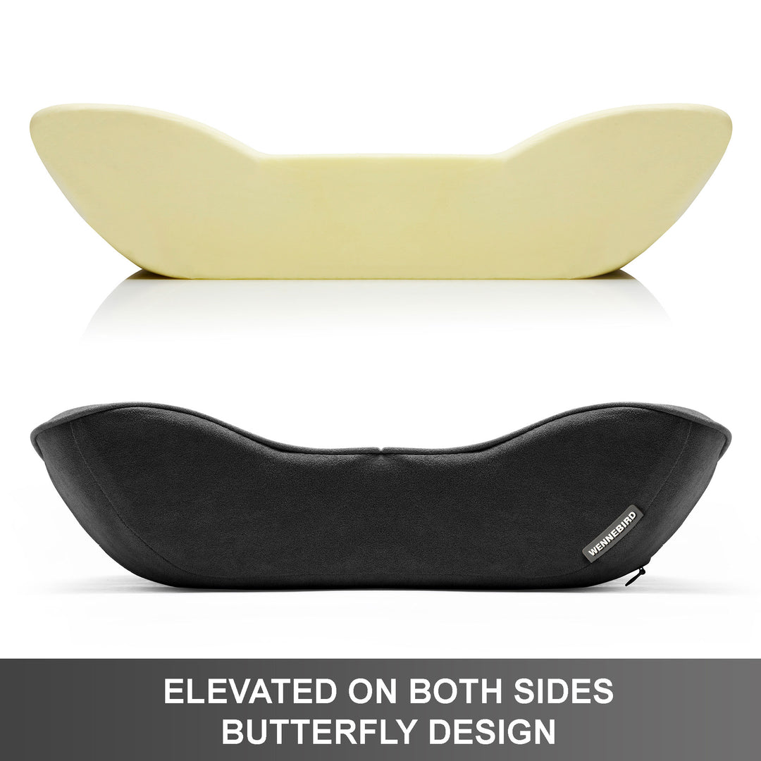 WENNEBIRD Model B Lumbar Memory Foam Pillow to Improve Posture, Black (Used) - VMInnovations