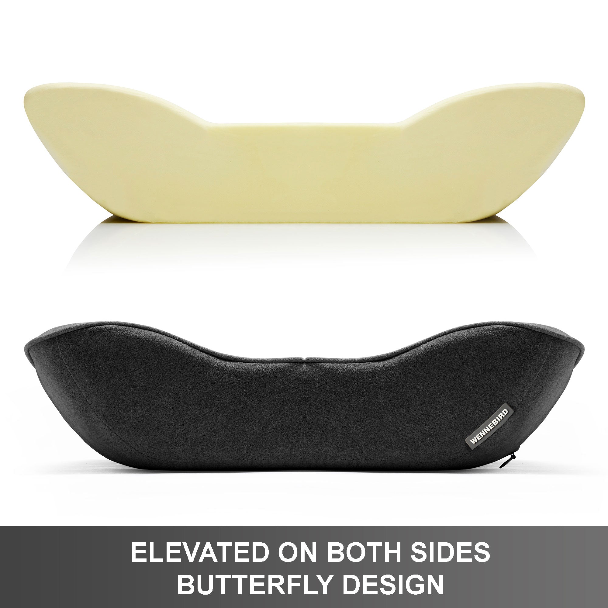 WENNEBIRD Model B Lumbar Memory Foam Pillow to Improve Posture, Black (Used) - VMInnovations