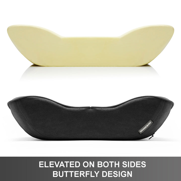 WENNEBIRD Model B Lumbar Memory Foam Pillow to Improve Posture, Black (Used)