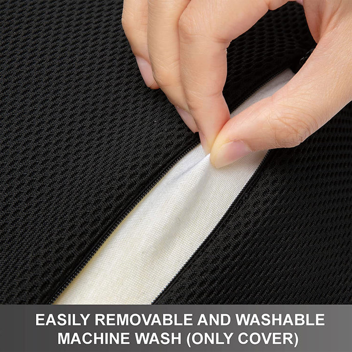 WENNEBIRD Model B Lumbar Memory Foam Pillow to Improve Posture, Black (Used)