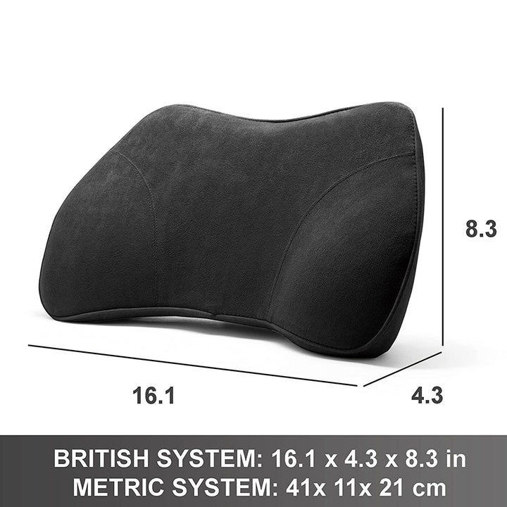 WENNEBIRD Model B Lumbar Memory Foam Pillow to Improve Posture, Black (Used)