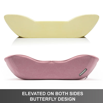 WENNEBIRD Model B Lumbar Memory Foam Support Pillow to Improve Posture, Pink
