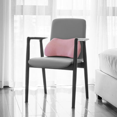 WENNEBIRD Model B Lumbar Memory Foam Support Pillow to Improve Posture, Pink