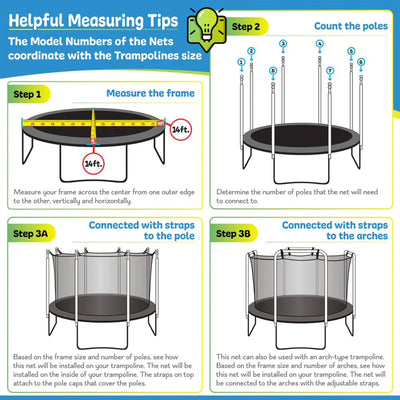 Machrus Upper Bounce Replacement Safety Net for 12 Foot Trampolines (Open Box) - VMInnovations