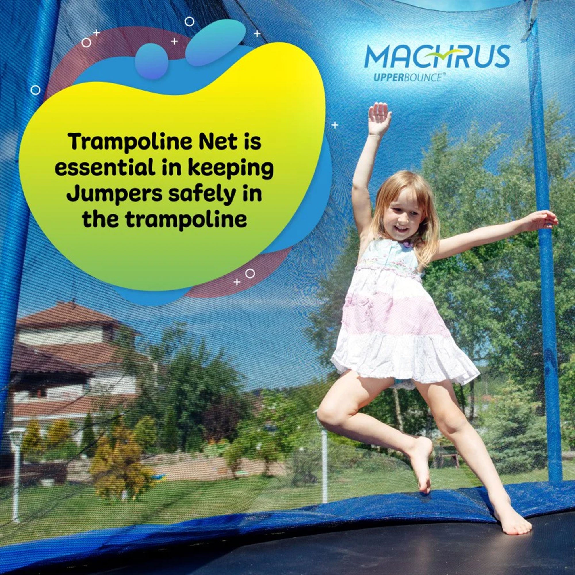 Machrus Upper Bounce Replacement Safety Net for 12 Foot Trampolines (Open Box) - VMInnovations
