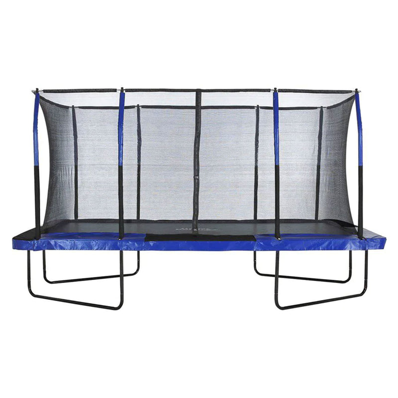 Machrus Upper Bounce 8 x 14 Ft Rectangular Trampoline & Enclosure, Blue/Black