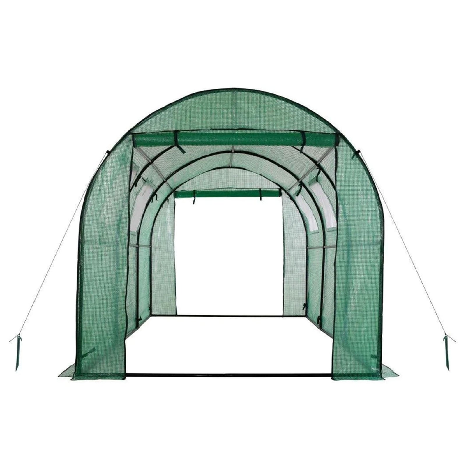 Upper Bounce Ogrow 2 Door Walk In Greenhouse with Ventilation Windows, Green - VMInnovations
