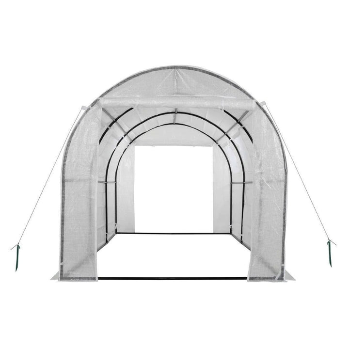 Upper Bounce Ogrow 2 Door Walk In Greenhouse with Ventilation Windows, White - VMInnovations