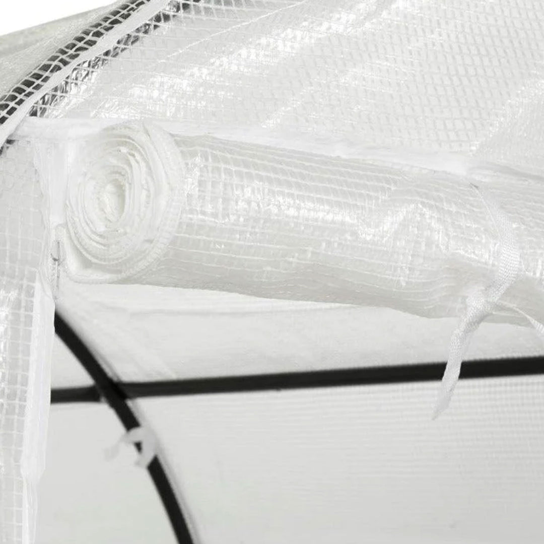 Upper Bounce Ogrow 2 Door Walk In Greenhouse with Ventilation Windows, White - VMInnovations