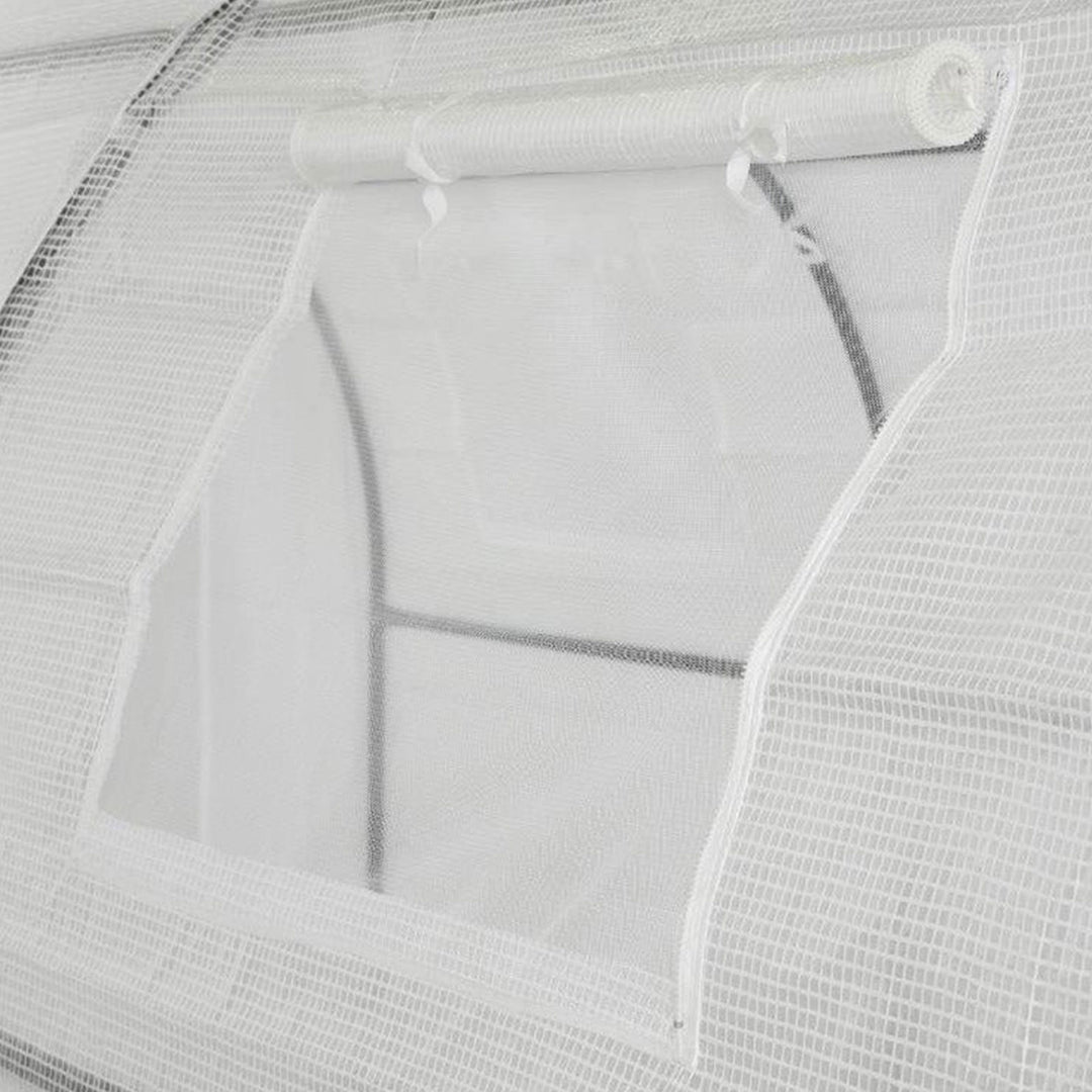 Upper Bounce Ogrow 2 Door Walk In Greenhouse with Ventilation Windows, White - VMInnovations