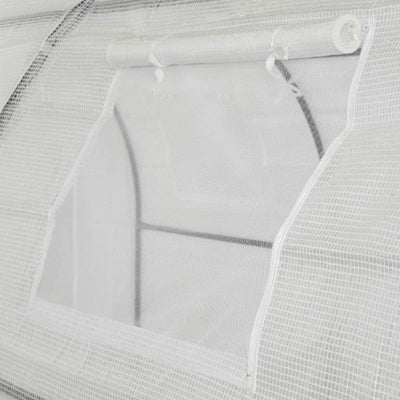 Upper Bounce Ogrow 2 Door Walk In Greenhouse with Ventilation Windows, White - VMInnovations