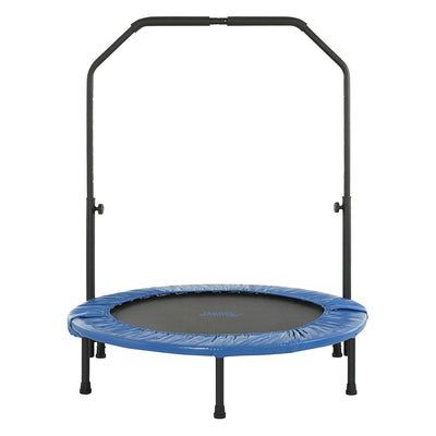 Upper Bounce 48-In Round Foldable Rebounder Fitness Trampoline w/ Adjustable Bar - VMInnovations