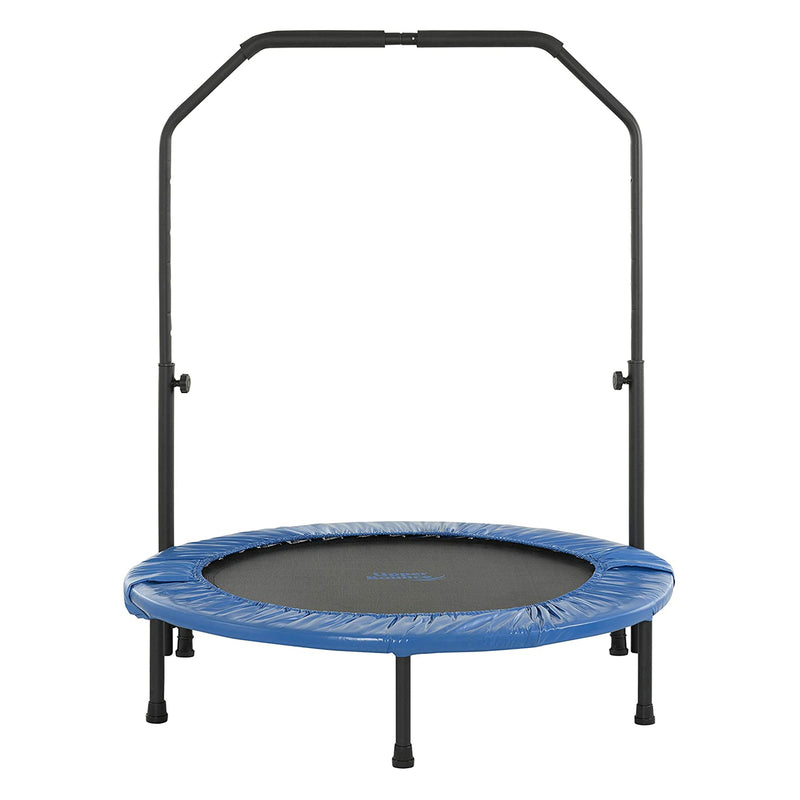 Upper Bounce 40-In Round Foldable Rebounder Fitness Trampoline w/ Adjustable Bar