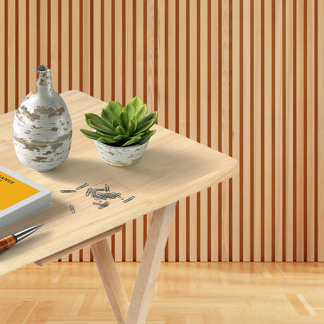 PJ Wood Folding TV Tray Tables with Compact Storage Rack 5 Piece Set (Open Box)