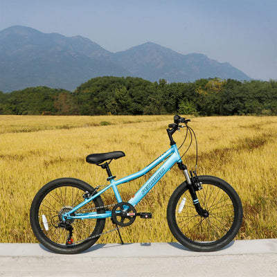 Cyclone 20 Inch 6 Speed Kids Mountain Bike for 5-9 Year Olds, Cyan (Open Box)