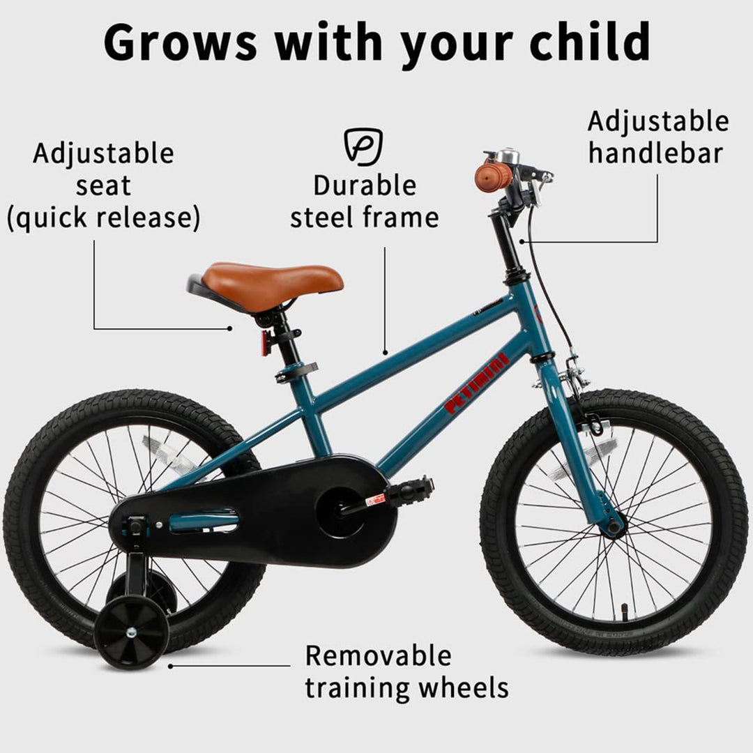 16" BMX Style Kids Bike w/ Training Wheels for 4-7 Years Old, Gray (Used)