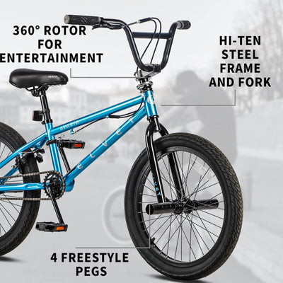 AVASTA 20" Kid Freestyle BMX Bicycle for Beginners, Ages 8 & Up, Blue (Open Box)