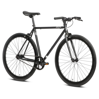 AVASTA 700C 54 In Single Speed Loop Fixed Gear Urban Commuter Fixie Bike, Black