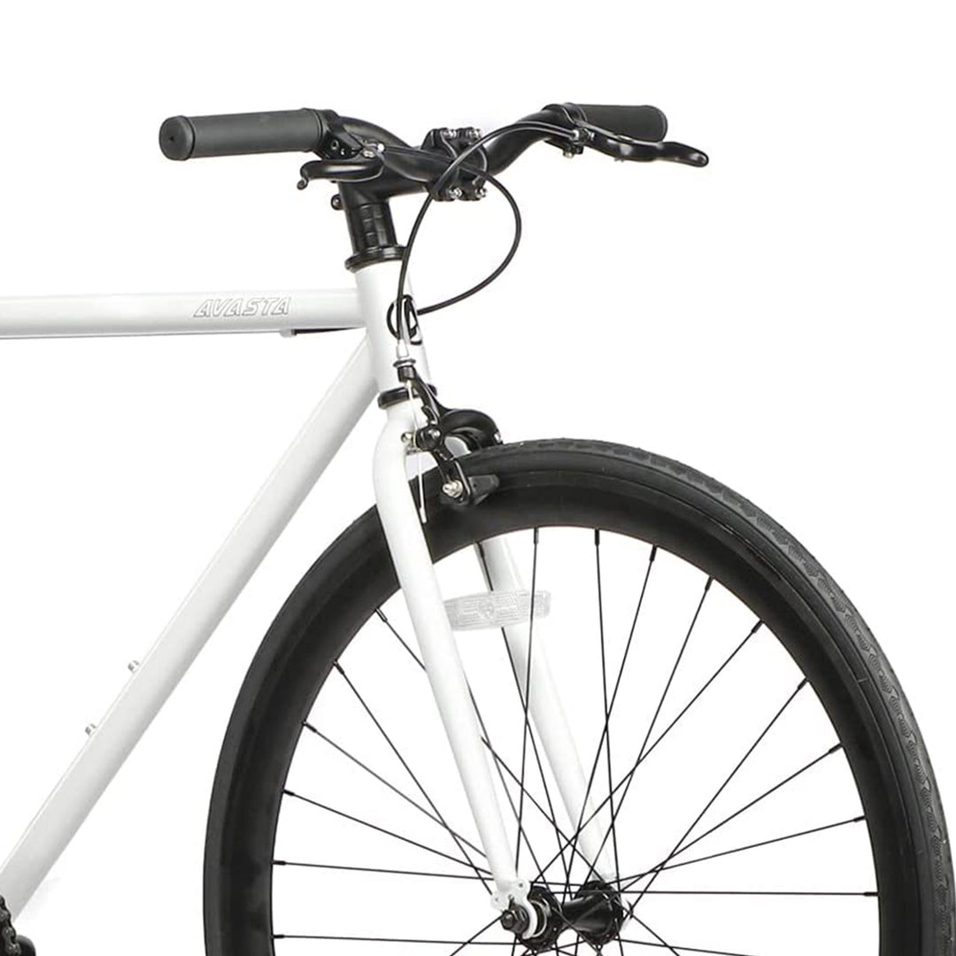 AVASTA 700C 54 In Single Speed Loop Fixed Gear Urban Fixie Bike, White (Used)