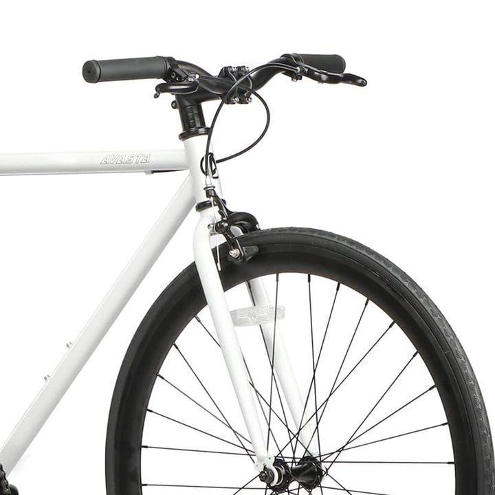AVASTA 700C 54 In Single Speed Loop Fixed Gear Urban Fixie Bike, White (Used)