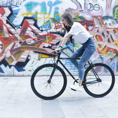 AVASTA 700C 58" Single Speed Loop Fixed Gear Fixie Bike, Black (Open Box) - VMInnovations