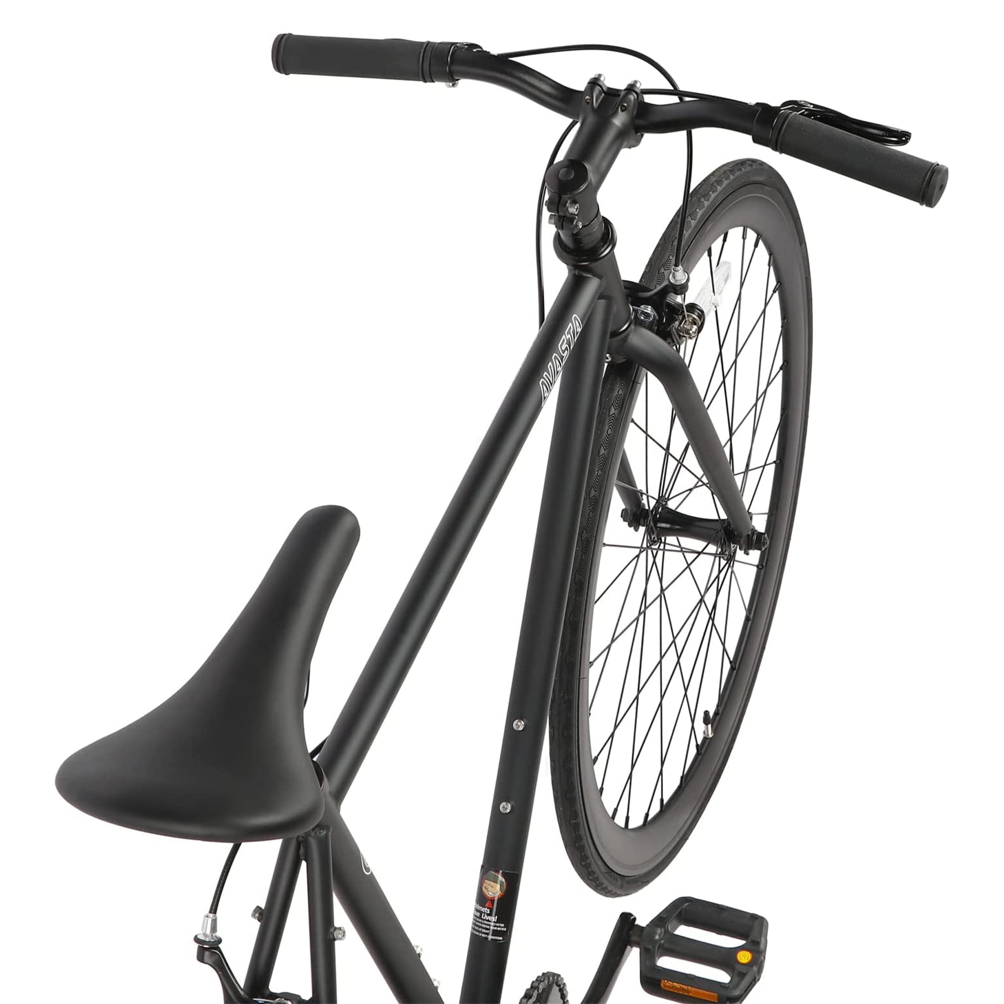 AVASTA 700C 58" Single Speed Loop Fixed Gear Fixie Bike, Black (Open Box) - VMInnovations