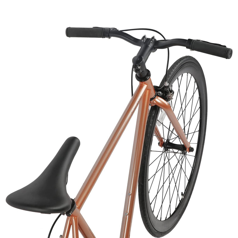 AVASTA 700C 58 In Single Speed Loop Fixed Gear Urban Commuter Fixie Bike, Copper