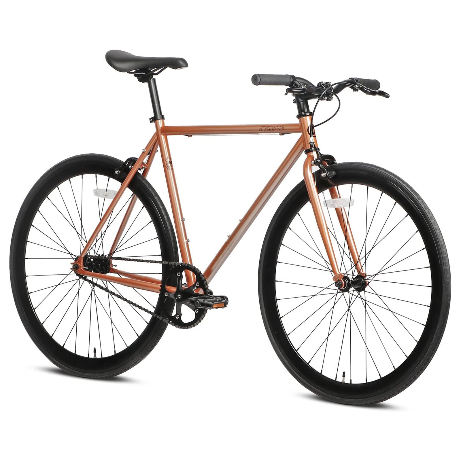 AVASTA 700C 54 In Single Speed Fixed Gear Commuter Fixie Bike, Copper (Open Box) - VMInnovations